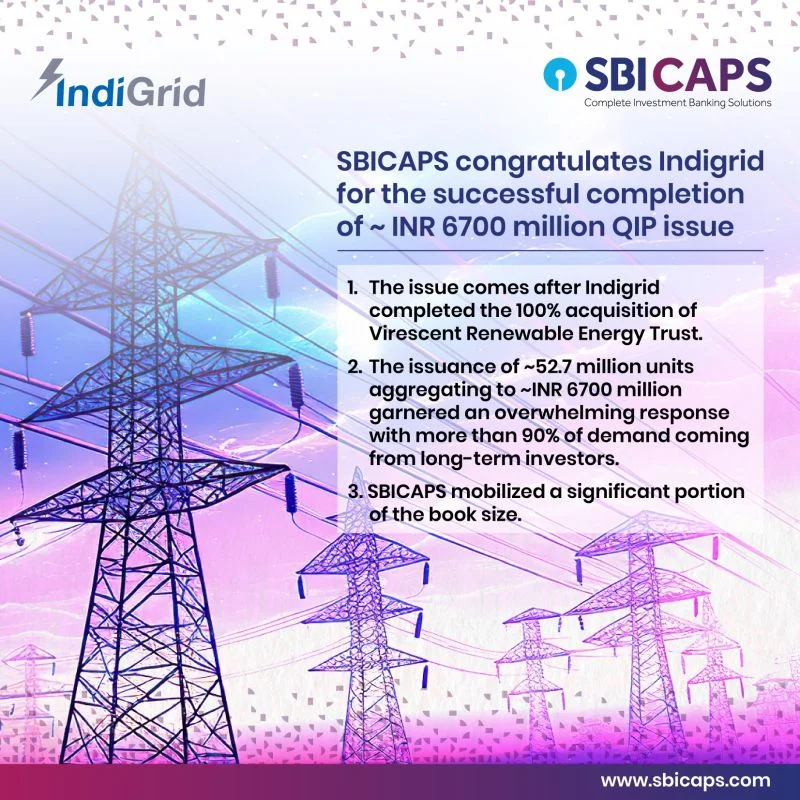 SBICAPS congratulates indigrid for the successful completion of – INR