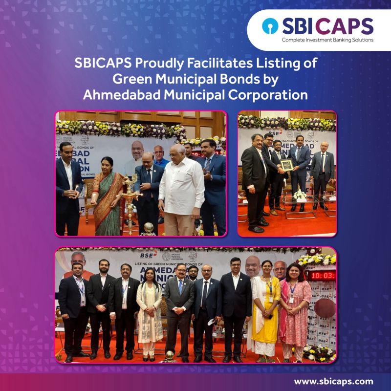 SBI Capital Markets Limited proudly facilitates listing of Ahmedabad Municipal Corporation’s (AMC) issuance of Green Municipal Bonds.