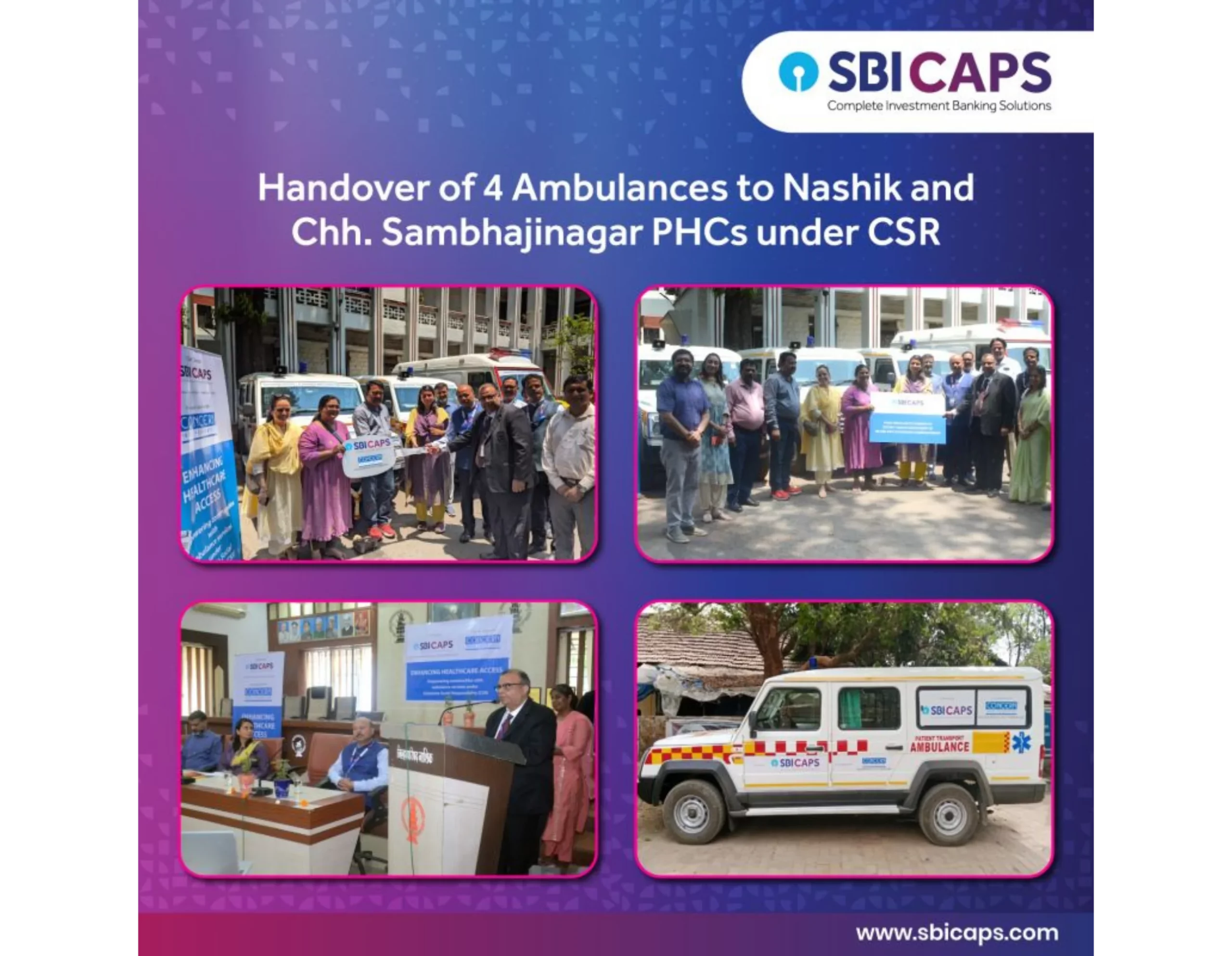 Handover of 4 ambulances to Nashik and Chh. Shambajinagar PHCs under CSR
