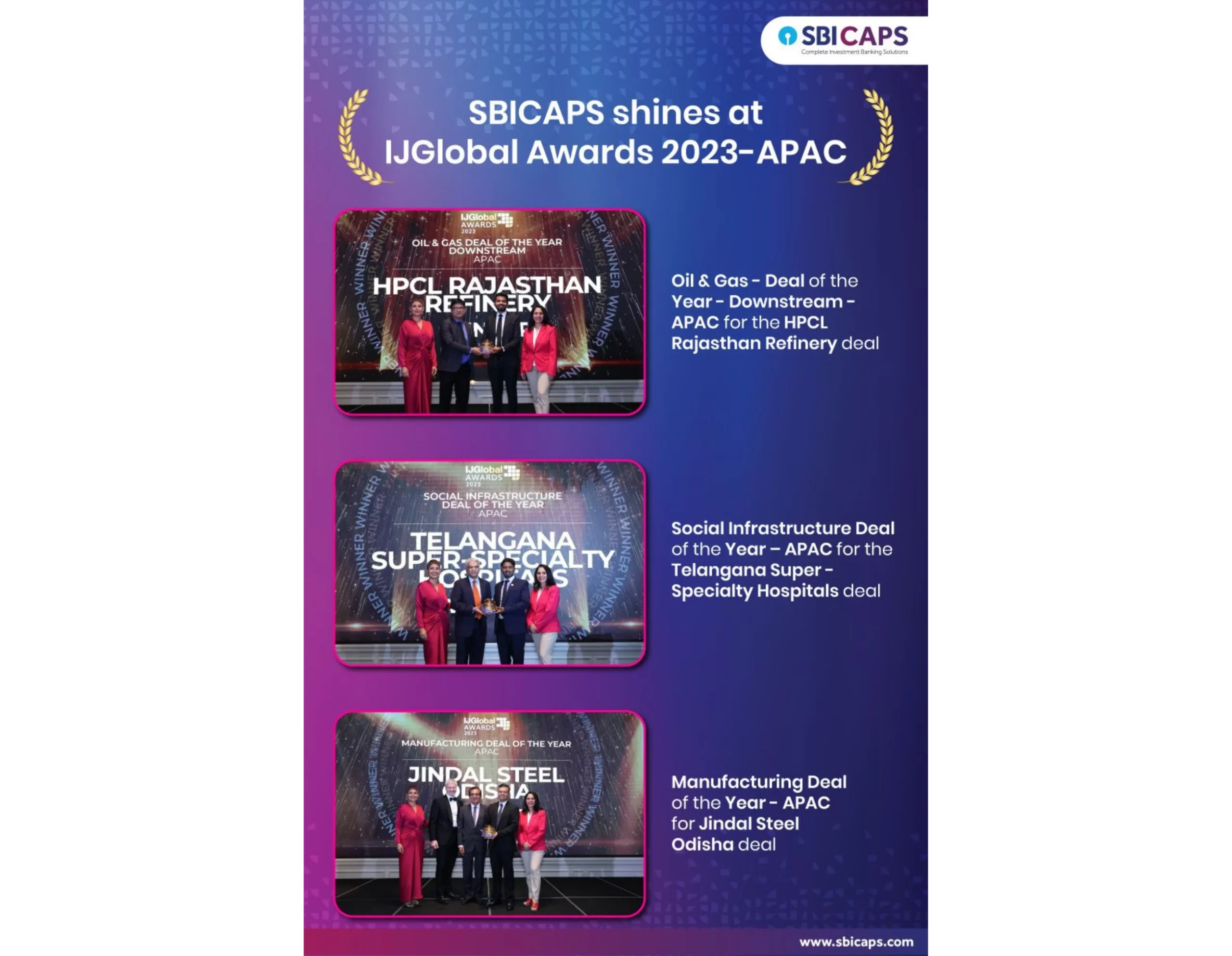 SBICAPS shines at IJ Global Awards 2023- APAC